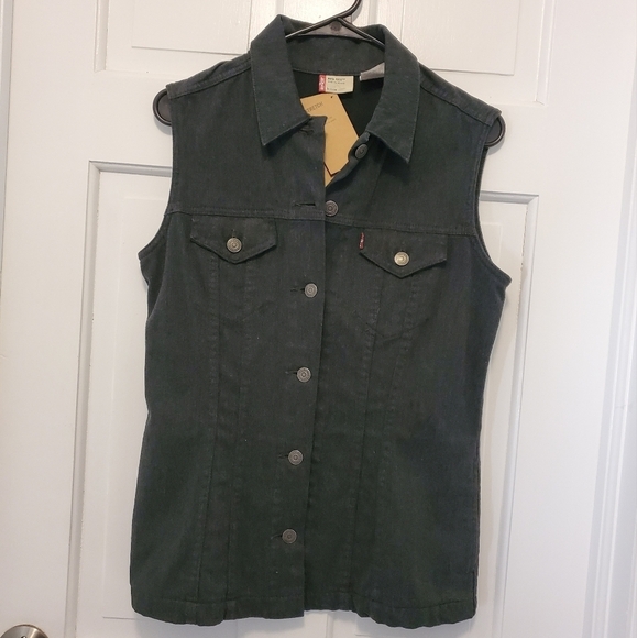 NWT Levi's Red Label Charcoal Gray Women's Vest Size Medium, Casual - Picture 4 of 14